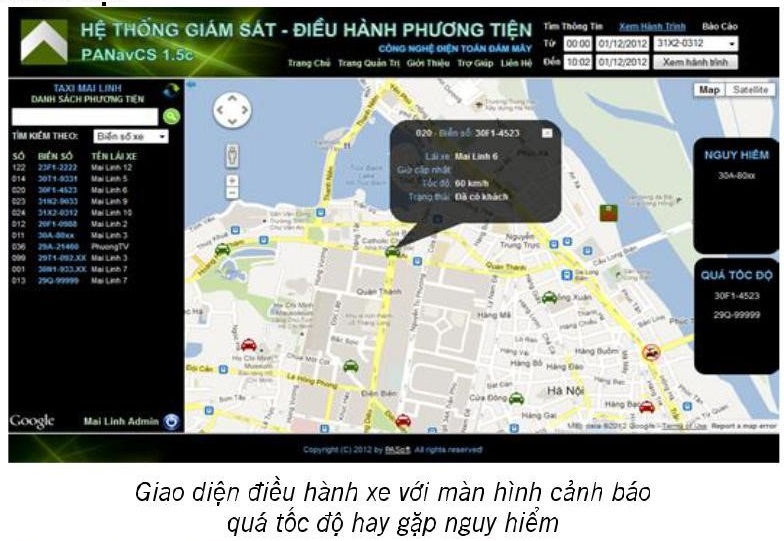 Hệ thống giám sát- điều hành phương tiện PANAVCS V1.5C